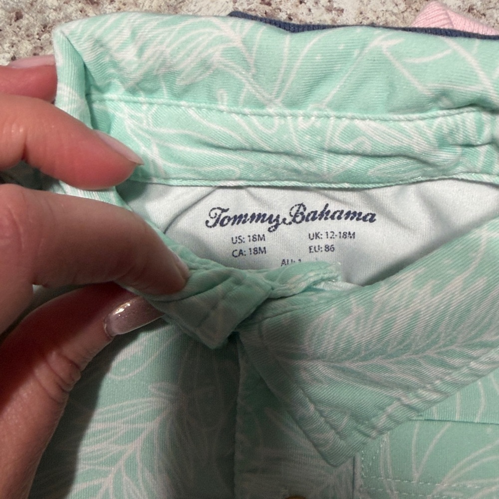Tommy Bahama Kids Polo Shirts in Mint, Blue, and Pink - Picture 2 of 6